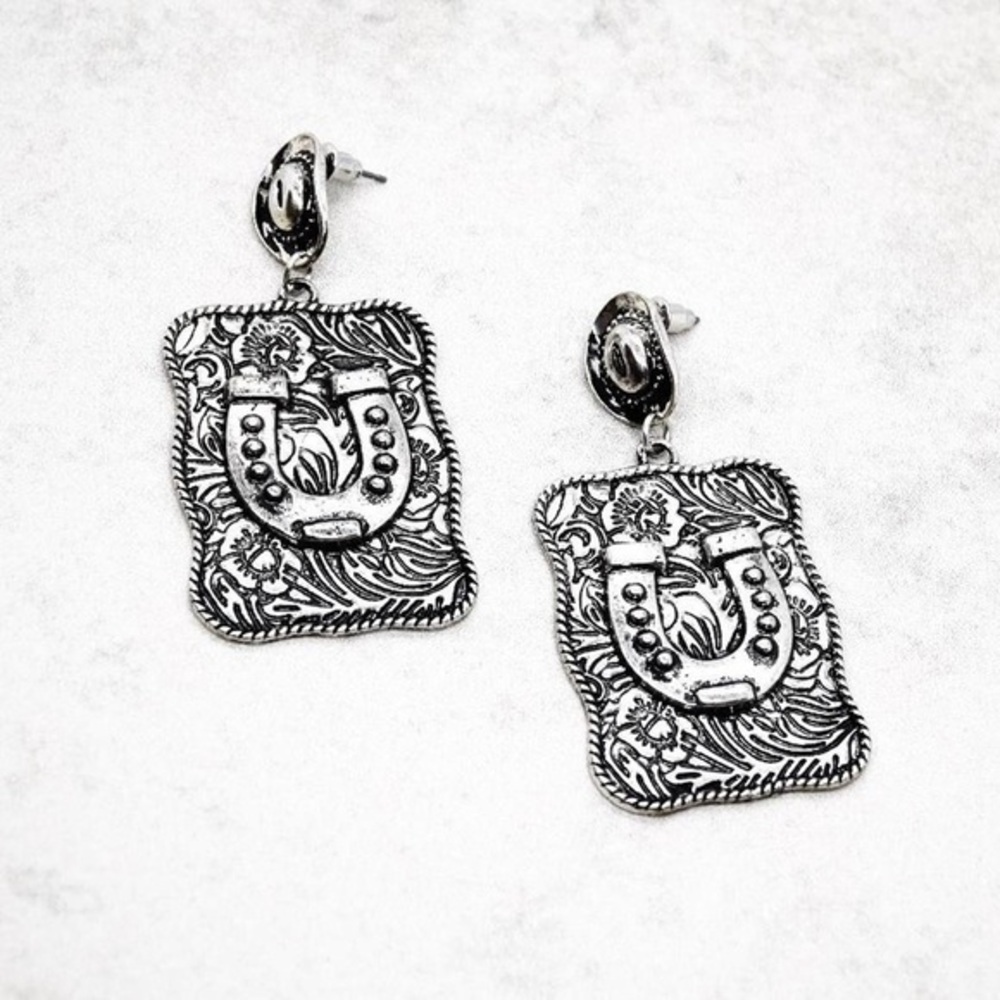 Belt Buckle Statement Earrings